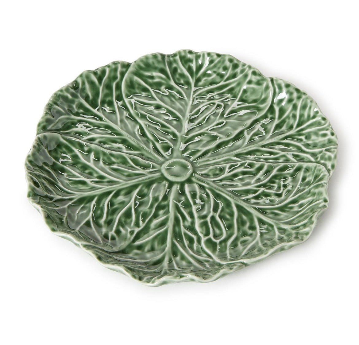 Cruciferous Leaf Textured Tidbit Dish/Plate (dishwasher safe) - Stoneware