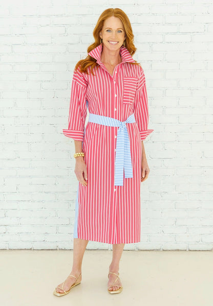 Libby Stripe Dress- Red
