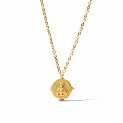 Honeybee Solitaire Necklace-Gold & Iridescent Champagne