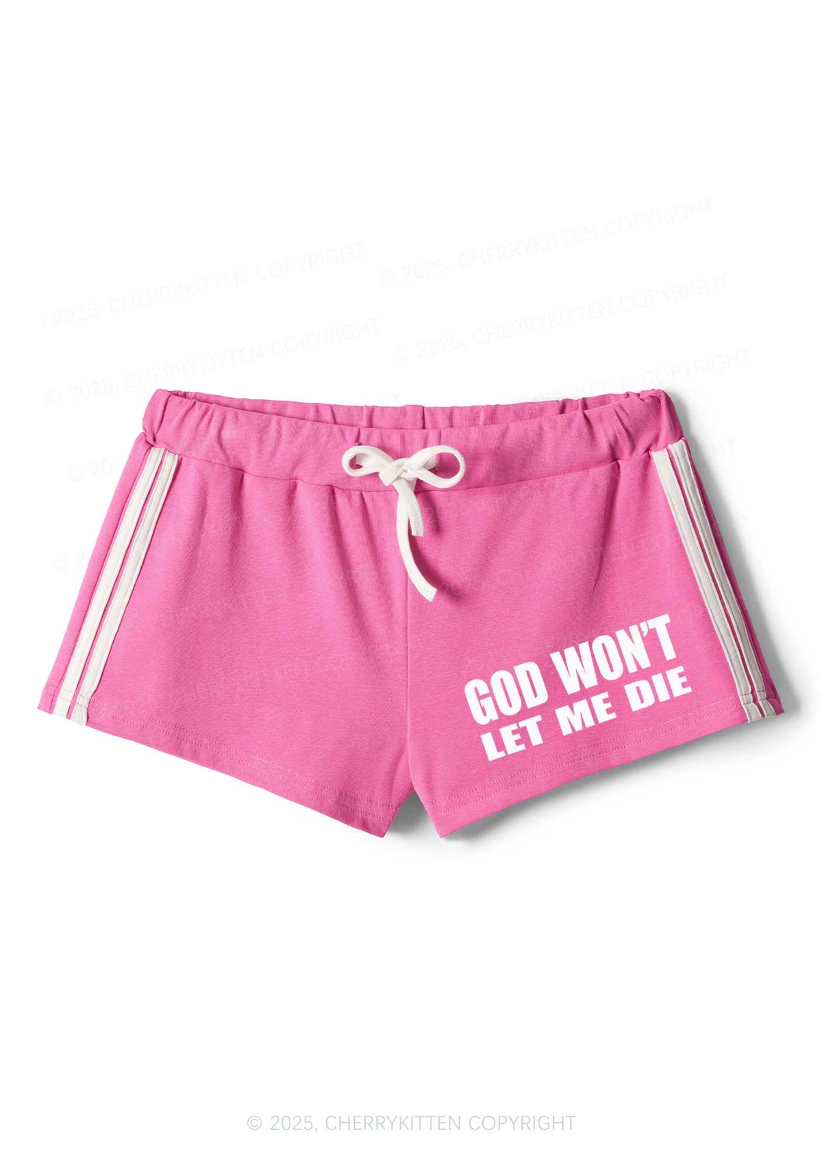 God Wont Let Me Die Y2K Drawstring Mini Shorts Cherrykitten