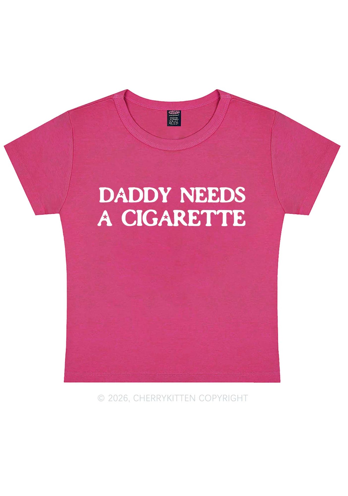 Daddy Needs A Cigarette Y2K Baby Tee Cherrykitten