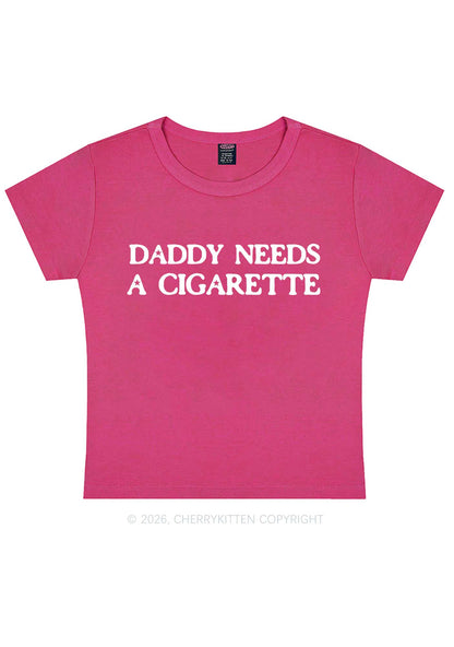 Daddy Needs A Cigarette Y2K Baby Tee Cherrykitten