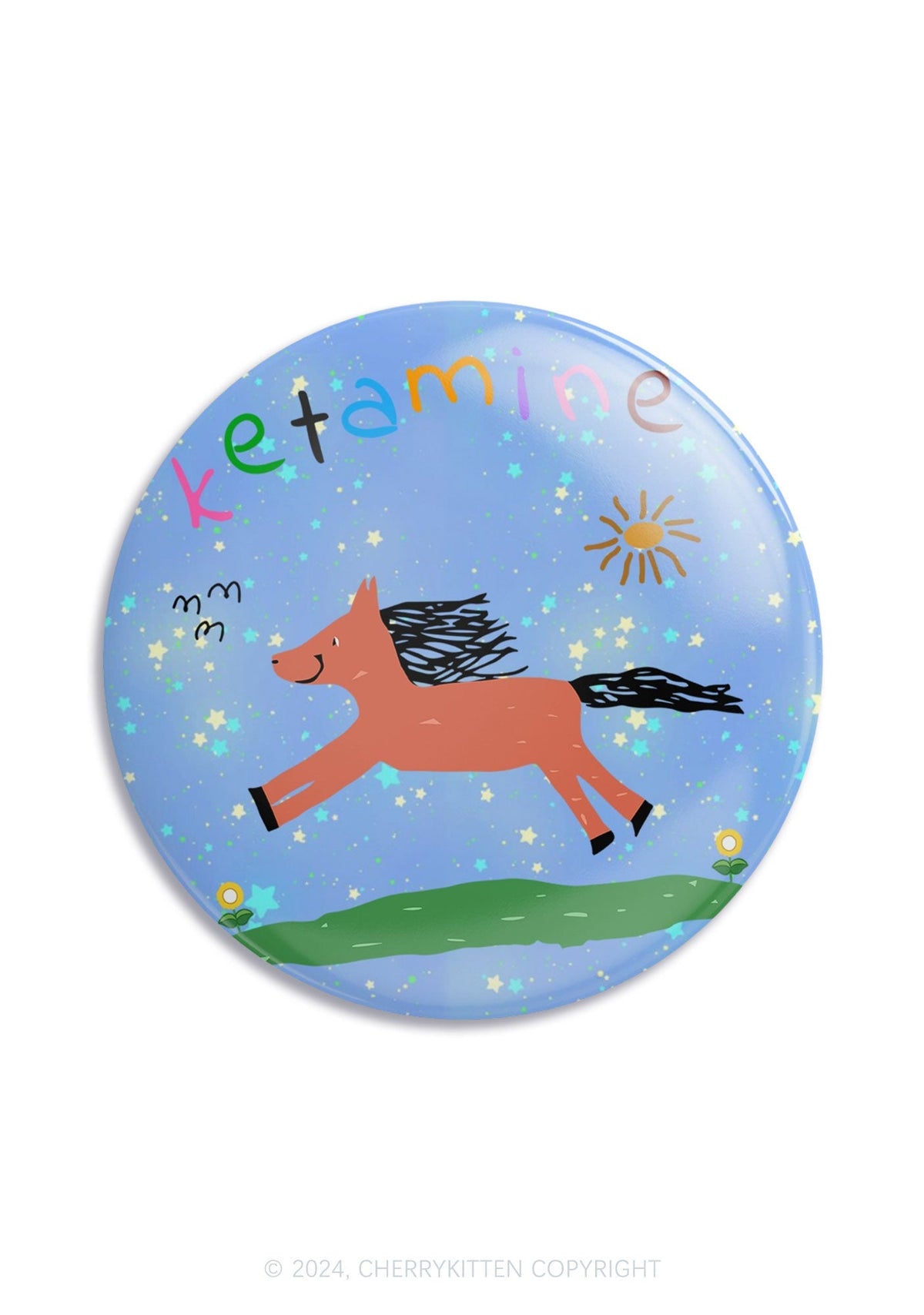 Orange K Pony 1Pc Y2K Pin Badge Cherrykitten