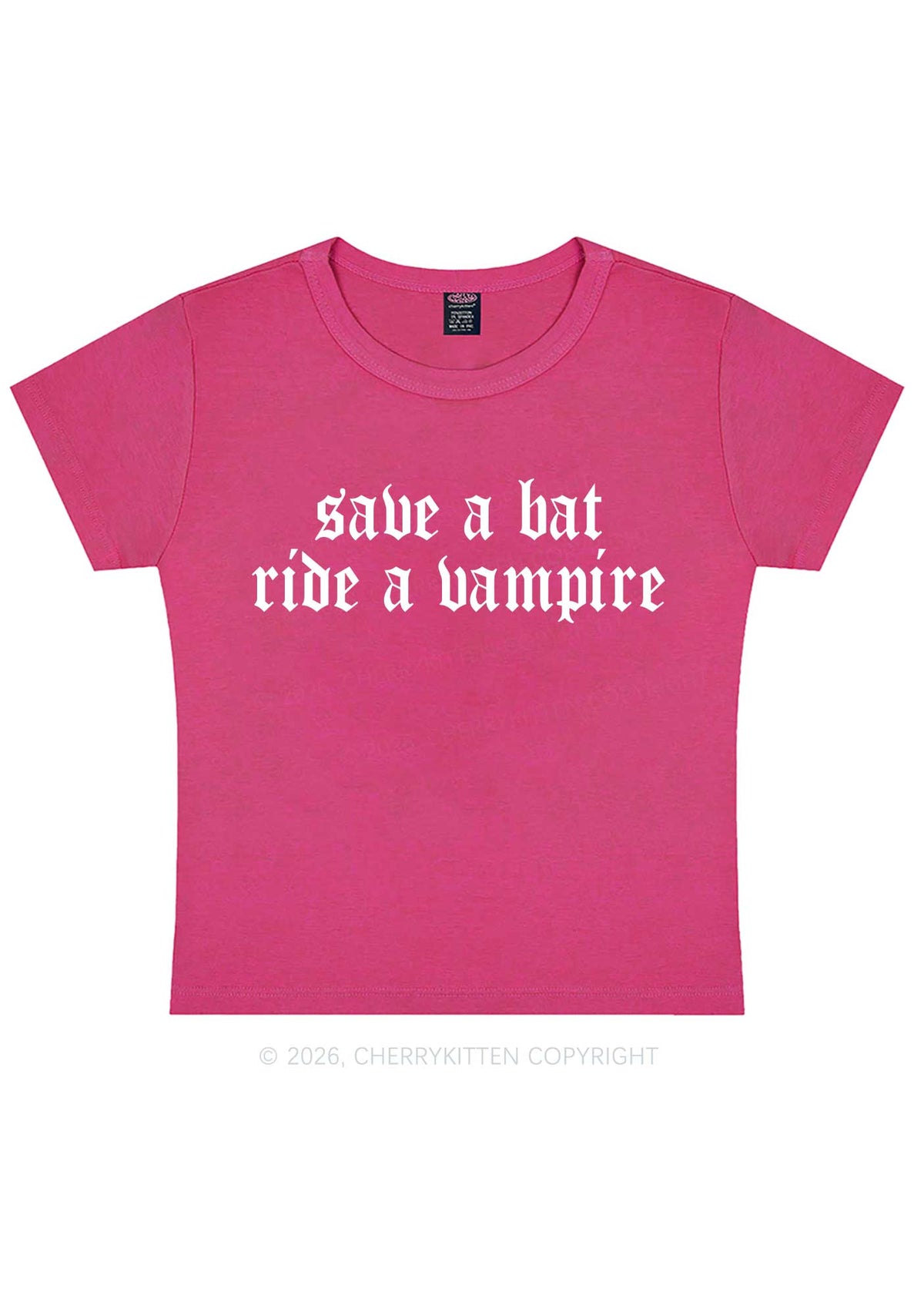 Halloween Ride A Vampire Y2K Baby Tee Cherrykitten
