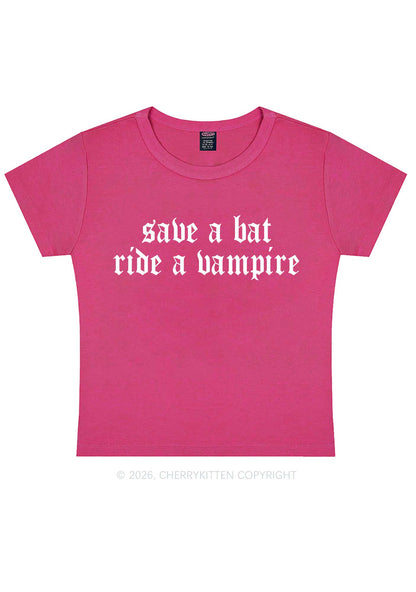 Halloween Ride A Vampire Y2K Baby Tee Cherrykitten
