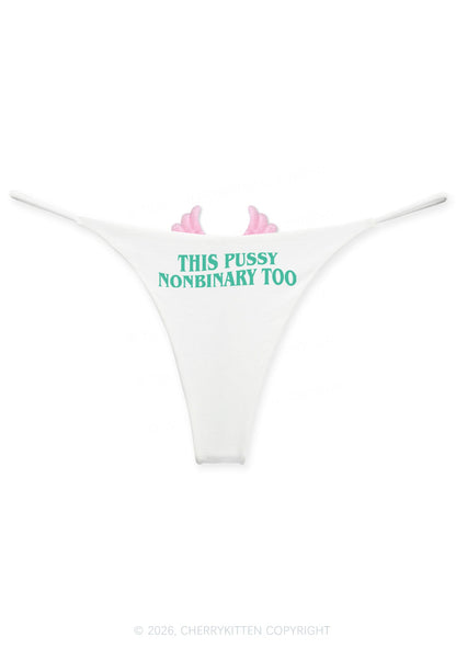 This Puxxy Nonbinary Too Y2K Goth Angel Wings Bikini String Thong Cherrykitten