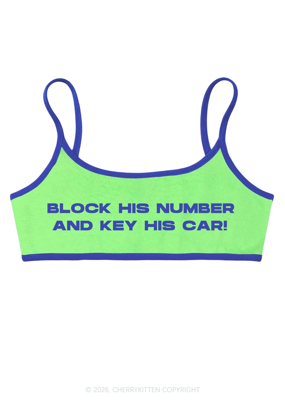 Block His Number Y2K Super Crop Cami Cherrykitten