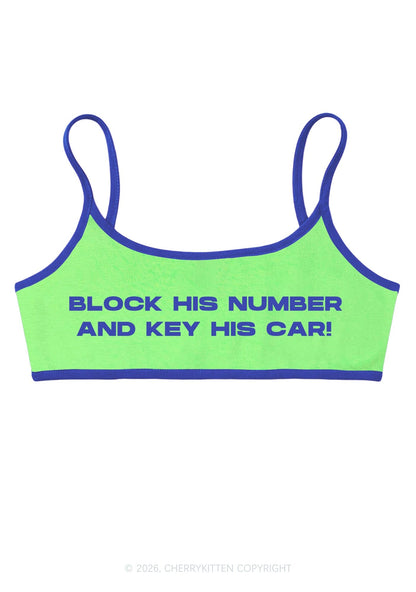 Block His Number Y2K Super Crop Cami Cherrykitten