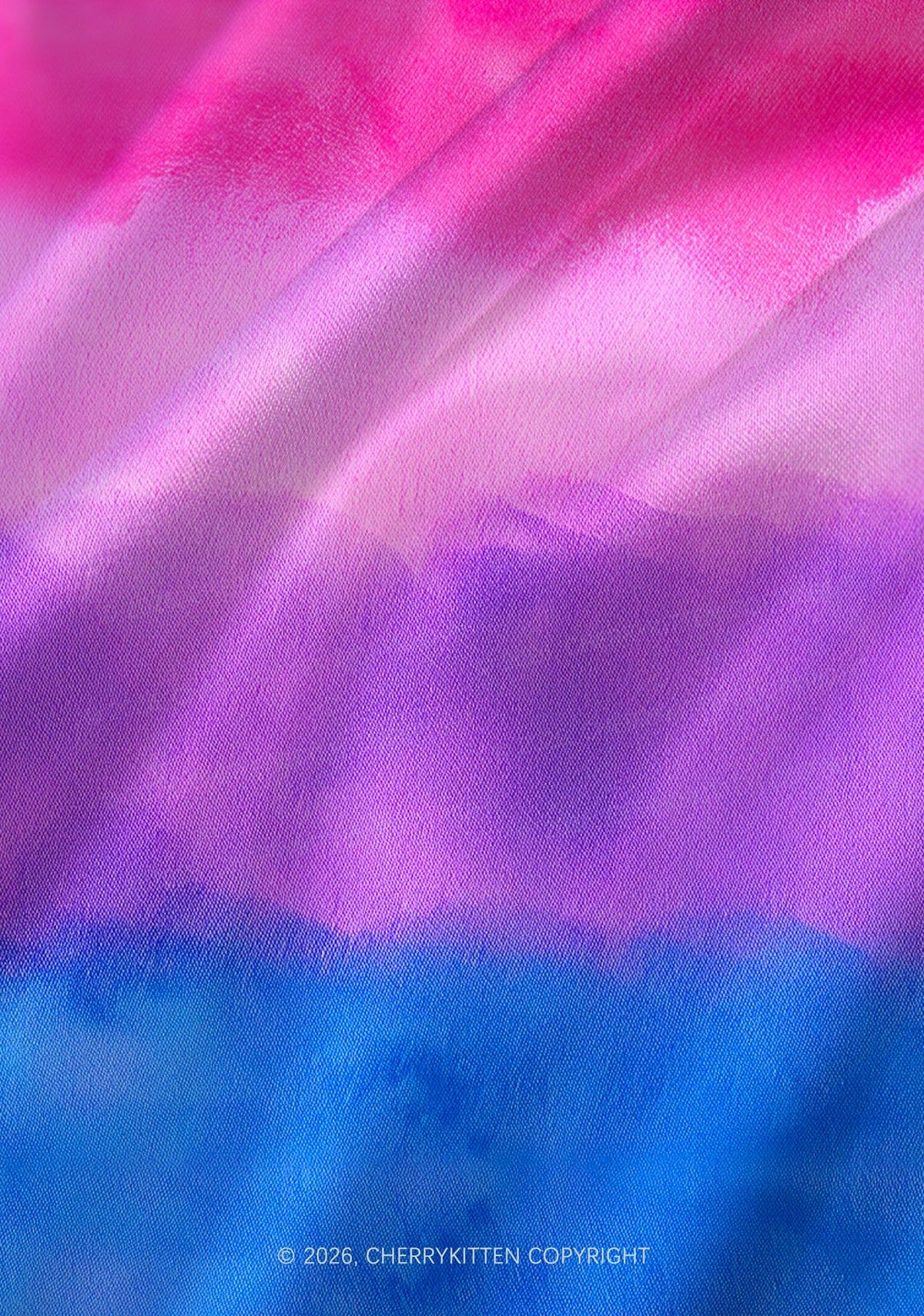 Bisexual Pride Y2K Print Satin Cowl Neck Slip Dress Cherrykitten