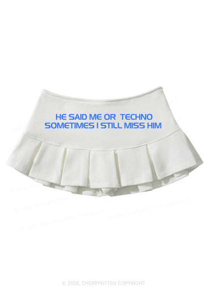 Me Or Techno Y2K Mini Pleated Skirts Cherrykitten