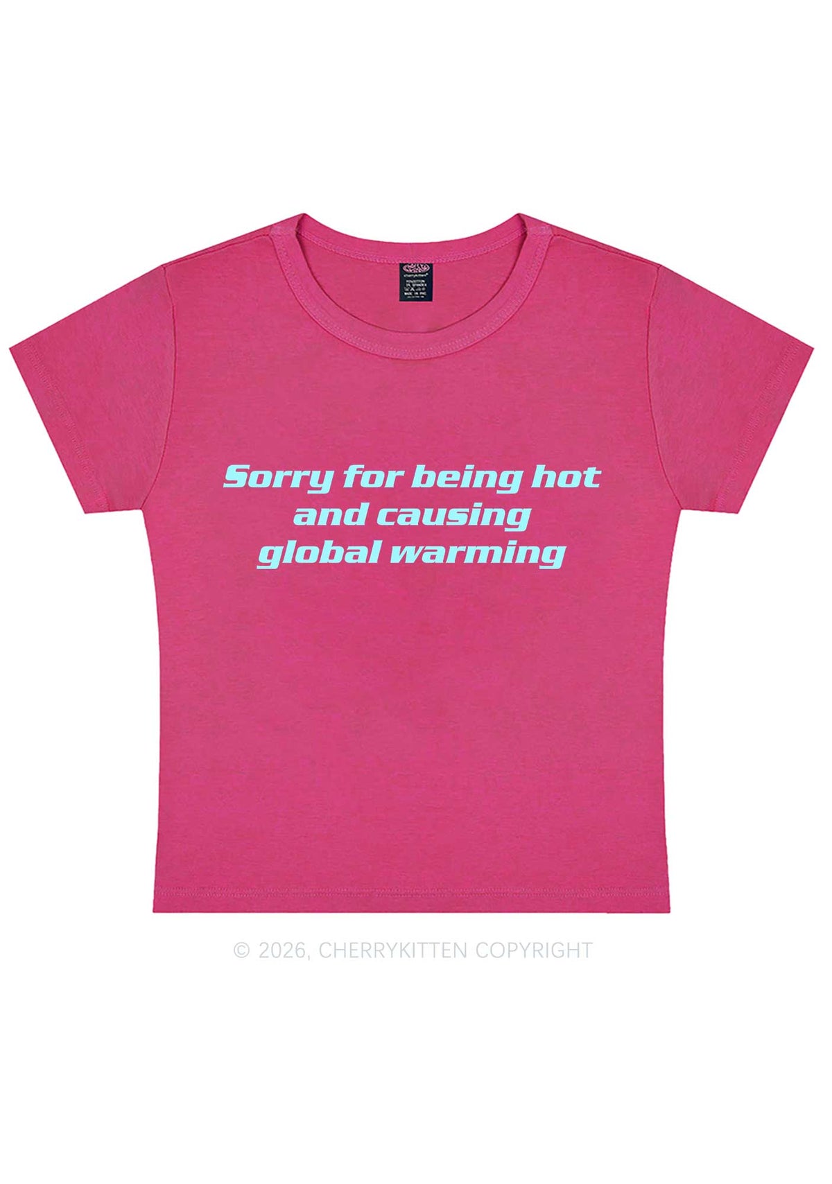 Sorry For Causing Global Warming Y2K Baby Tee Cherrykitten