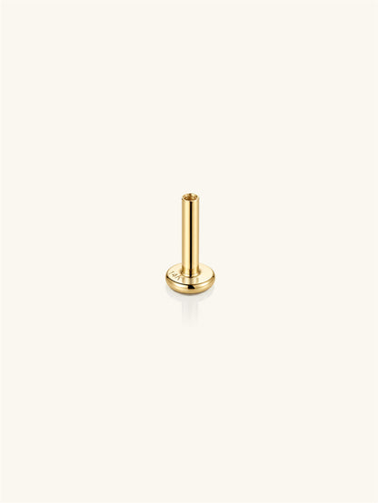 KOSINER 14K Solid Gold Multi-Sized 18G (1.0 mm) Flat Back Base