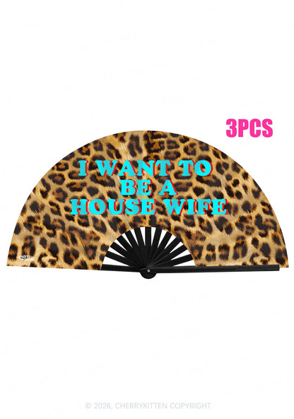 I Want To Be House Wife Y2K Rave Hand Fan Cherrykitten