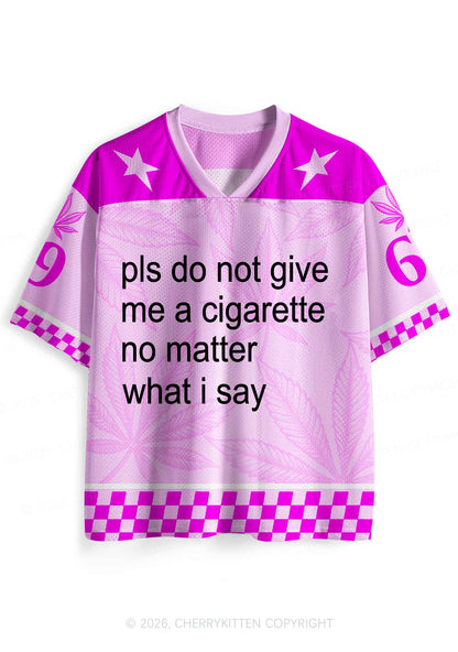 Pls Dont Give Me Cigarette Y2K Sport Jersey Shirts Cherrykitten