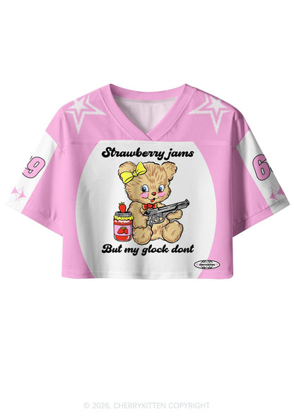 Strawberry Jams Bear Y2K Crop Sport Jersey Shirts Cherrykitten