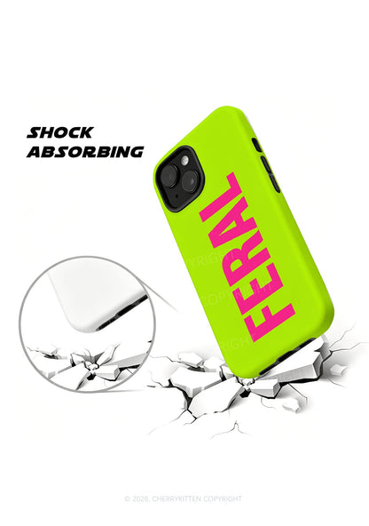 Pink Feral On Green Y2K Phone Case Cherrykitten