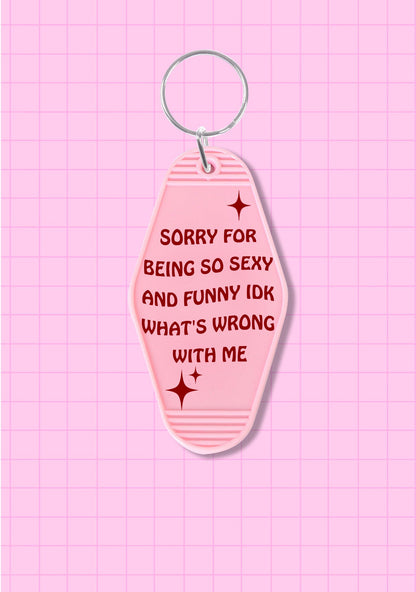 Sorry For Being So Funny 1Pc Y2K Hotel Keychain Cherrykitten