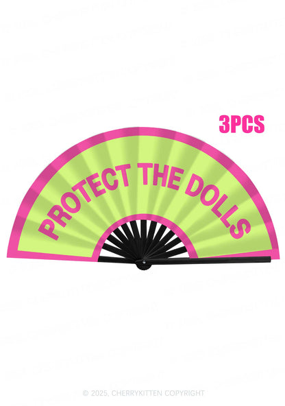 Protect The Dolls Pride Y2K Rave Hand Fan Cherrykitten