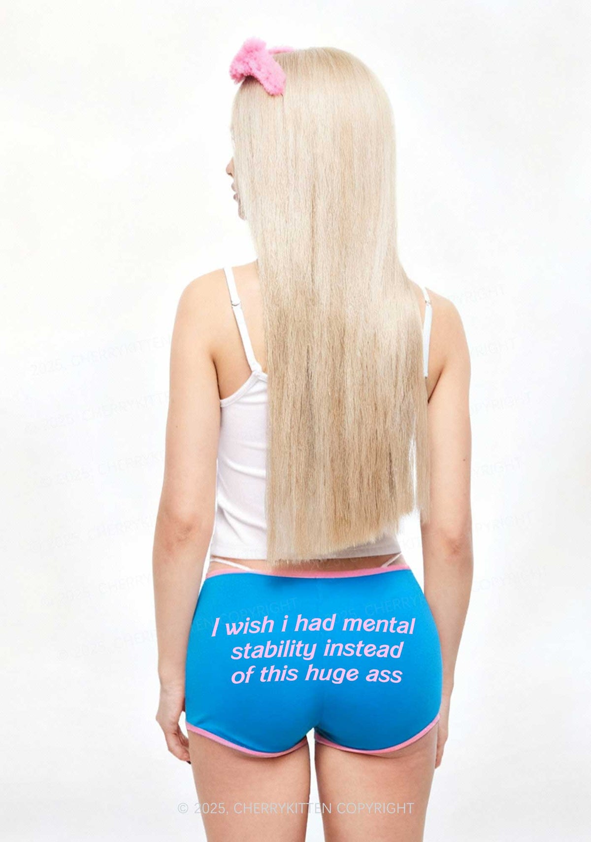 I Wish Mental Stability Y2K Booty Shorts Cherrykitten