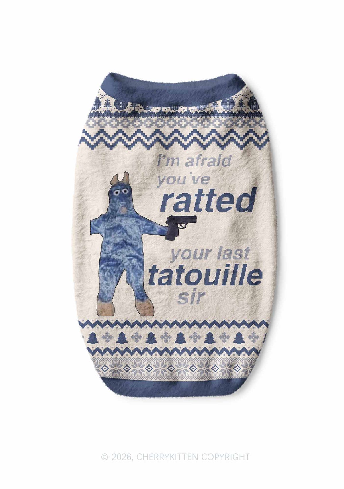 Ratted Last Tatouille Y2K Pet Knit Sweatshirt Cherrykitten