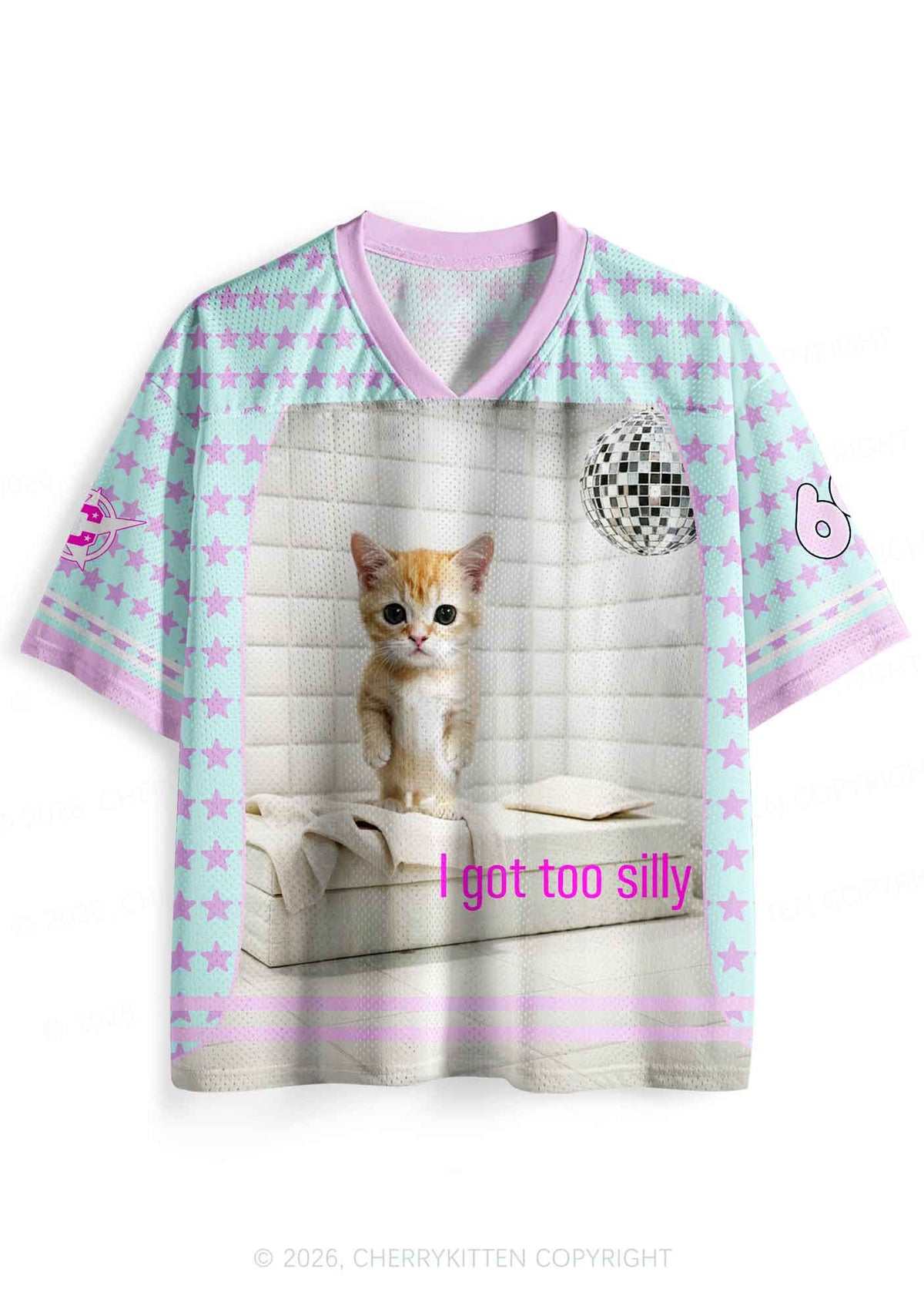 I Got Too Silly Cat Y2K Sport Jersey Shirts Cherrykitten