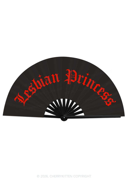 Lesbian Princess Pride Y2K Rave Hand Fan Cherrykitten