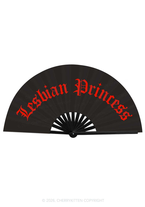 Lesbian Princess Pride Y2K Rave Hand Fan Cherrykitten