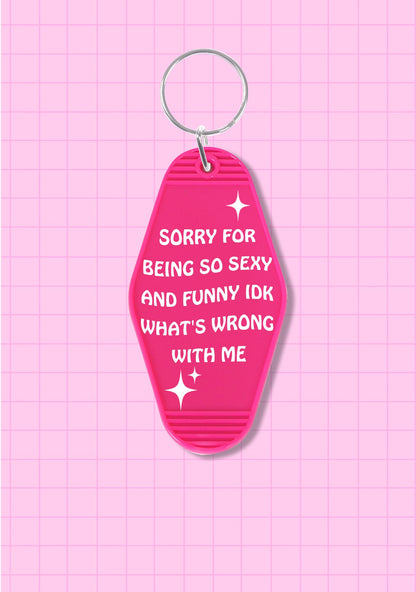 Sorry For Being So Funny 1Pc Y2K Hotel Keychain Cherrykitten