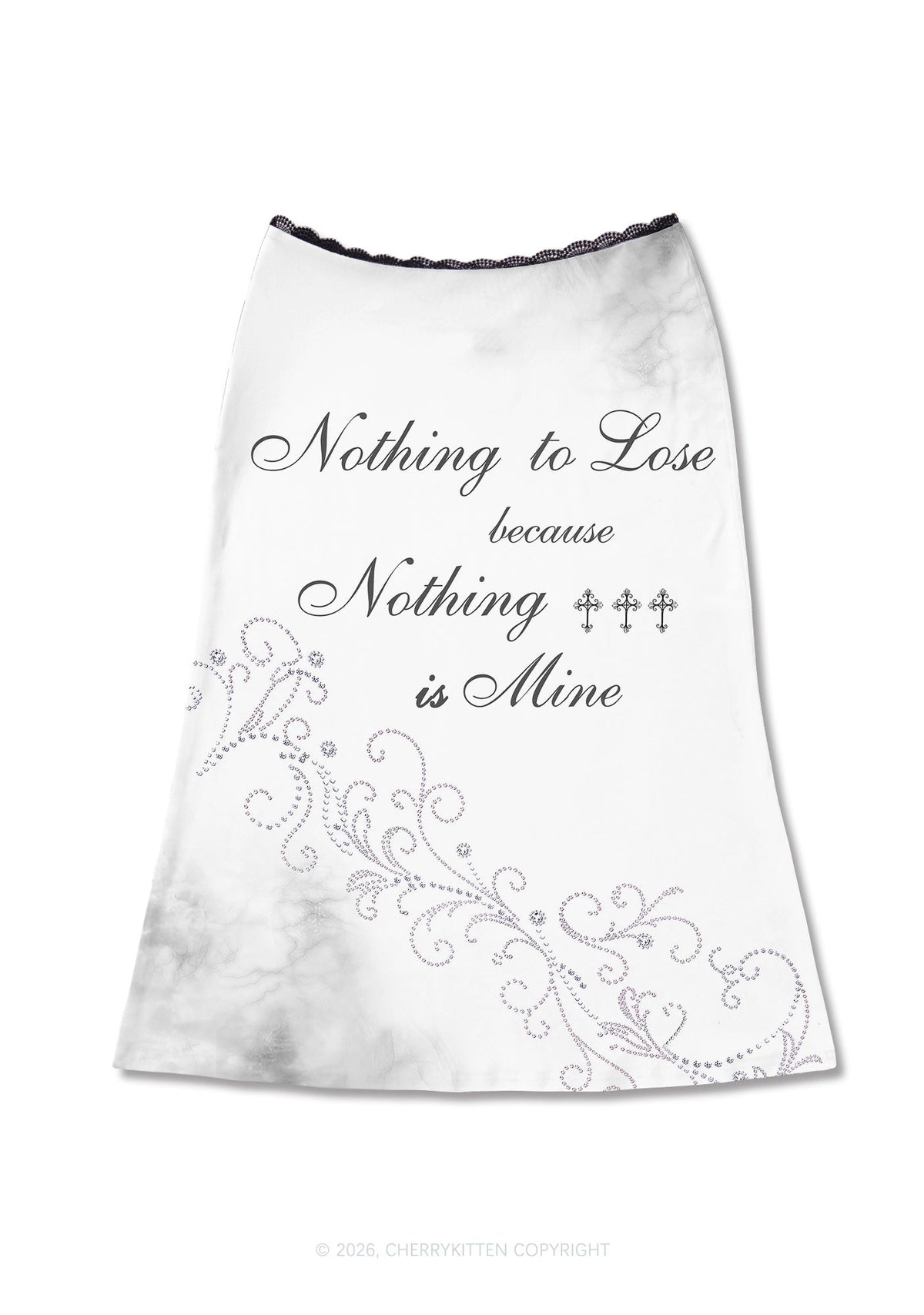 Nothing Is Mine Y2K Print Midi Skirt Cherrykitten