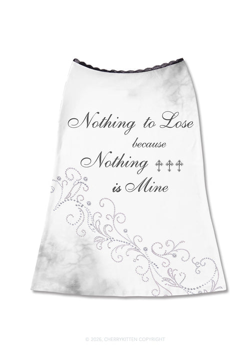 Nothing Is Mine Y2K Print Midi Skirt Cherrykitten