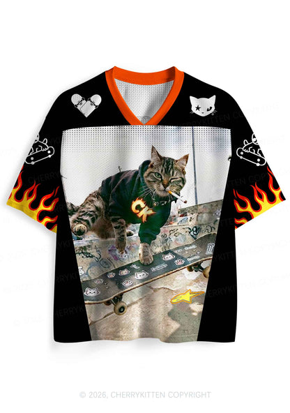 Smoking CK Cat Skateboard Y2K Sport Jersey Shirts Cherrykitten