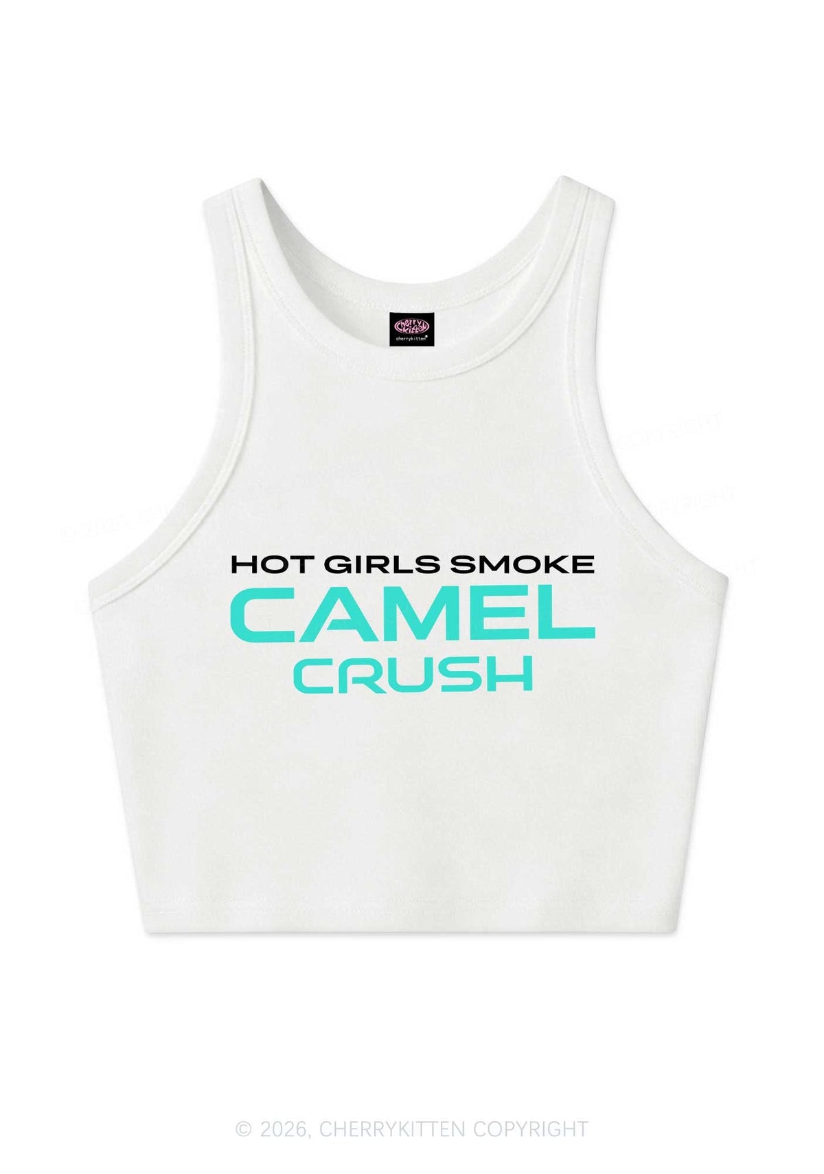 Hot Girls Smoke Mint Y2K Crop Tank Top Cherrykitten