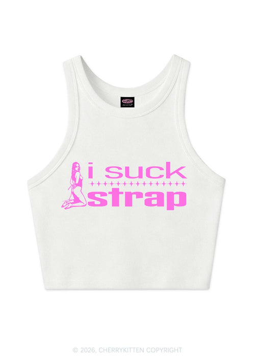 I Suck Strap Y2K Crop Tank Top Cherrykitten