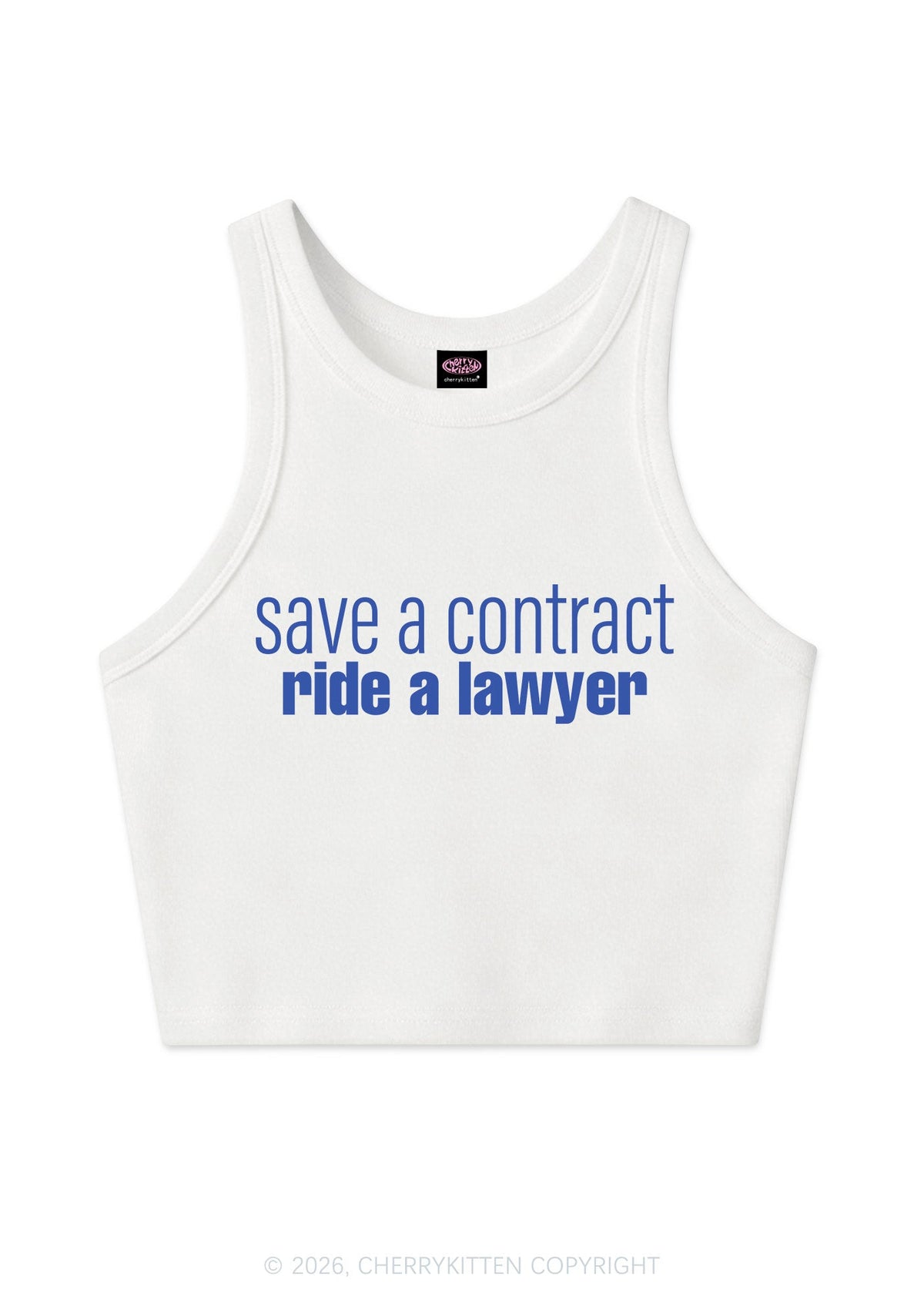 Save Contract Ride Lawyer Y2K Crop Tank Top Cherrykitten