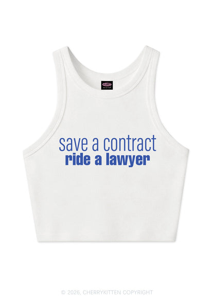 Save Contract Ride Lawyer Y2K Crop Tank Top Cherrykitten