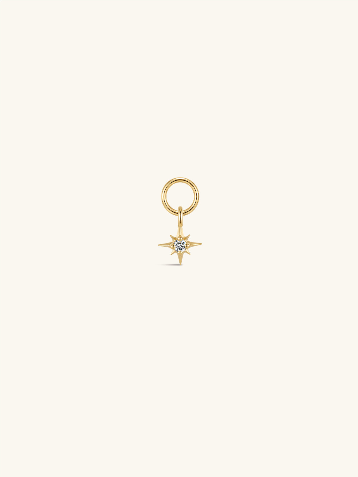 KOSINER 14K Solid Gold Eight-Point Star Lab-Grown Diamond Charm