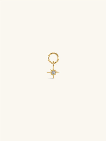 KOSINER 14K Solid Gold Eight-Point Star Lab-Grown Diamond Charm