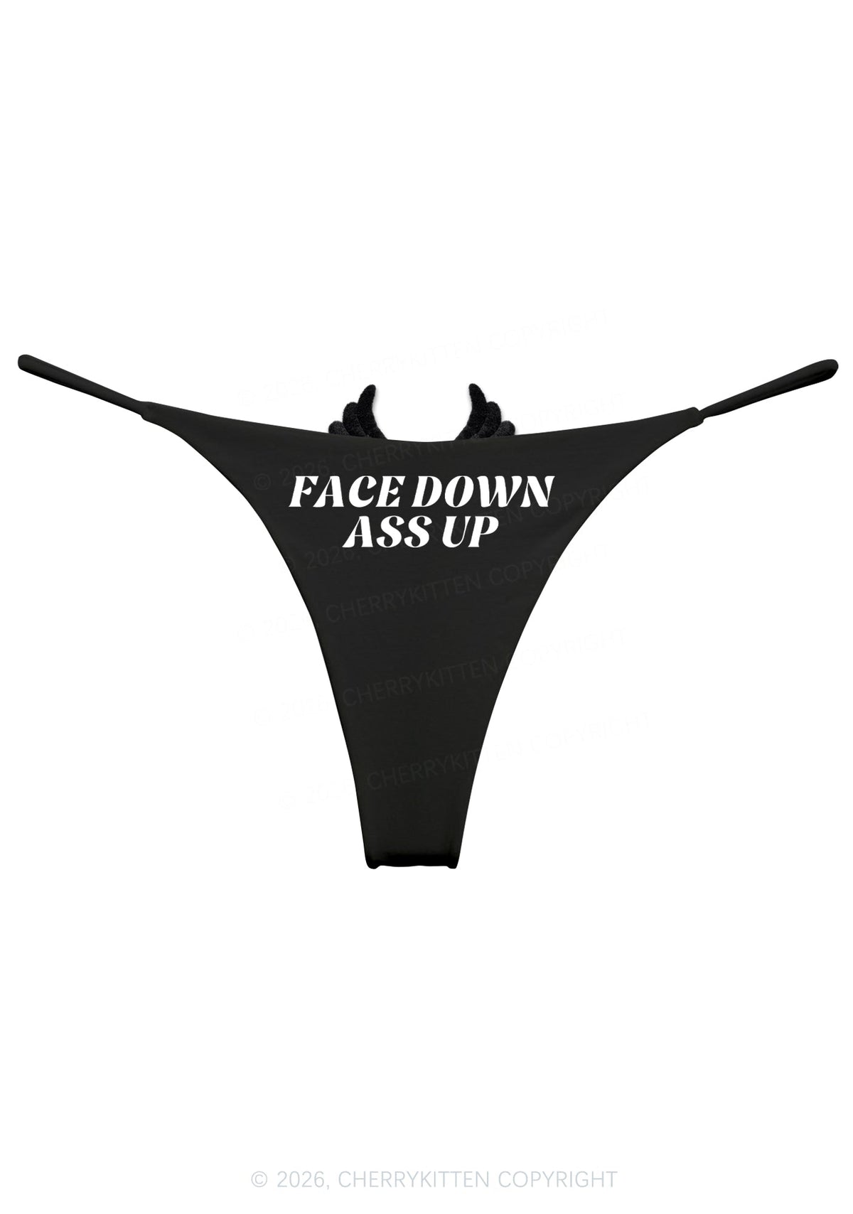 Face Down Axx Up Y2K Goth Angel Wings Bikini String Thong Cherrykitten