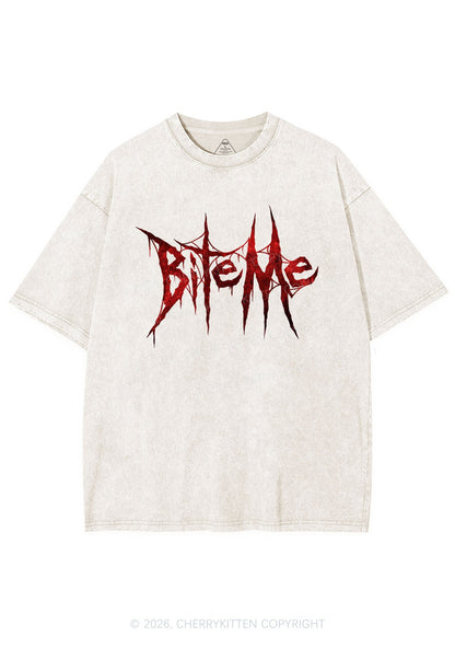 Halloween Bite Me Y2K Shirts Washed Tee Cherrykitten