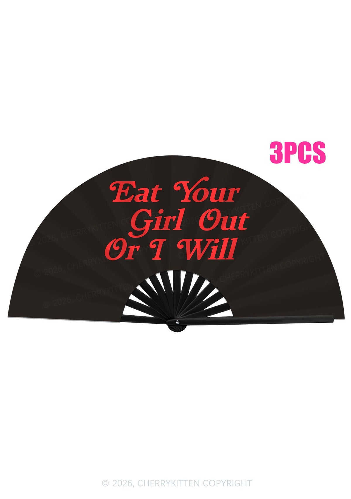Eat Your Girl Out Y2K Rave Hand Fan Cherrykitten