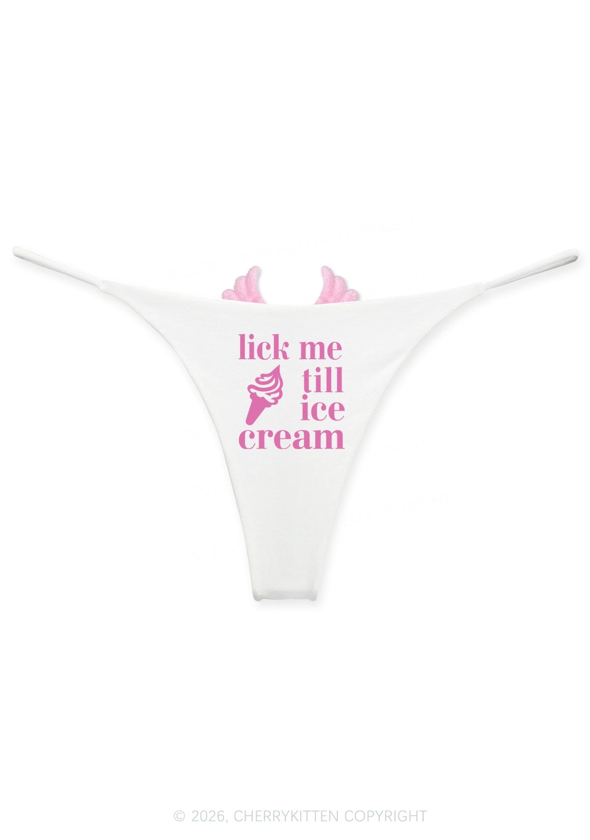Lick Me Till Ice Cream Y2K Goth Angel Wings Bikini String Thong Cherrykitten