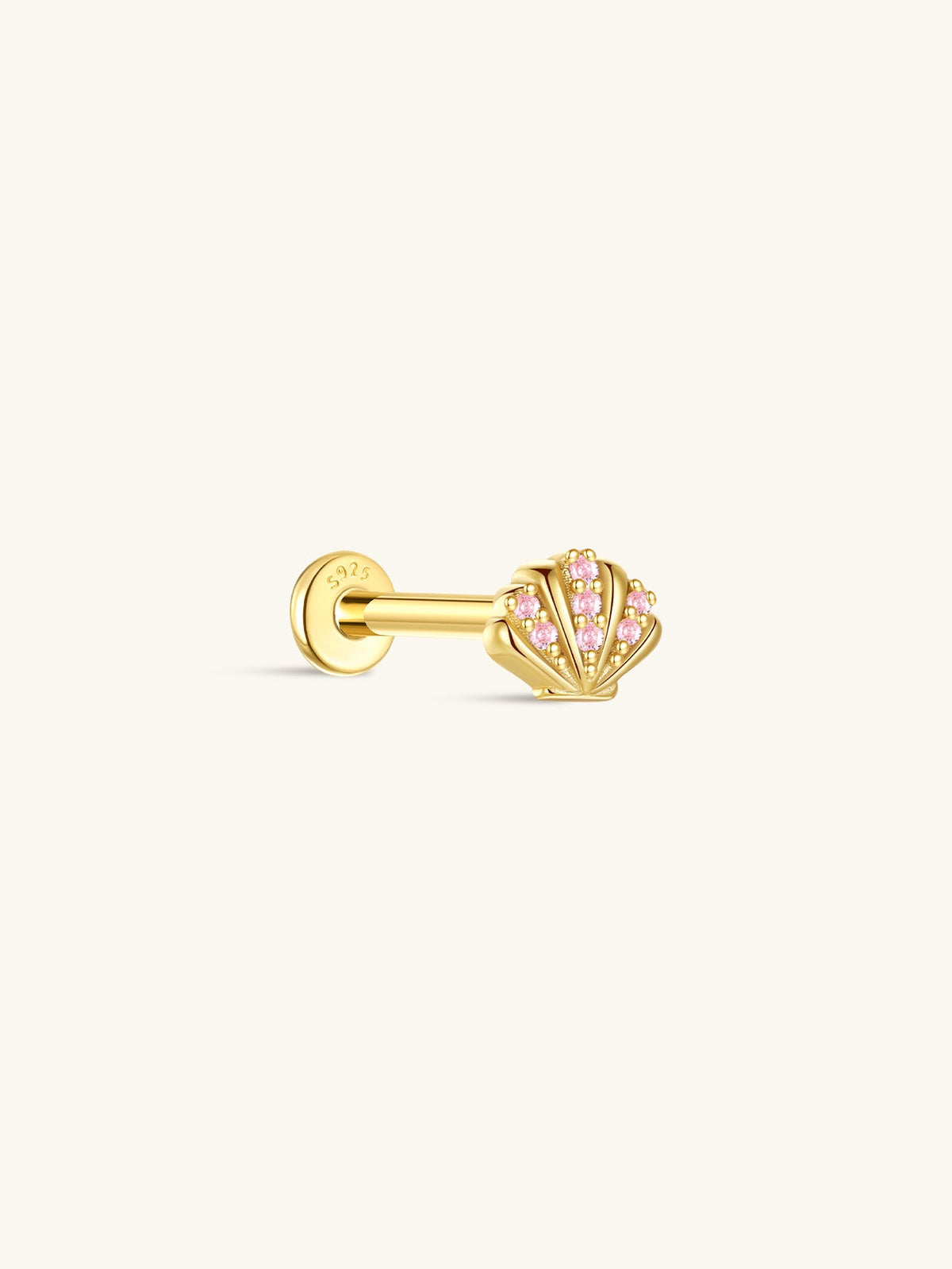 KOSINER Seaspritz 925 Sterling Silver Seashell Flat Back Stud