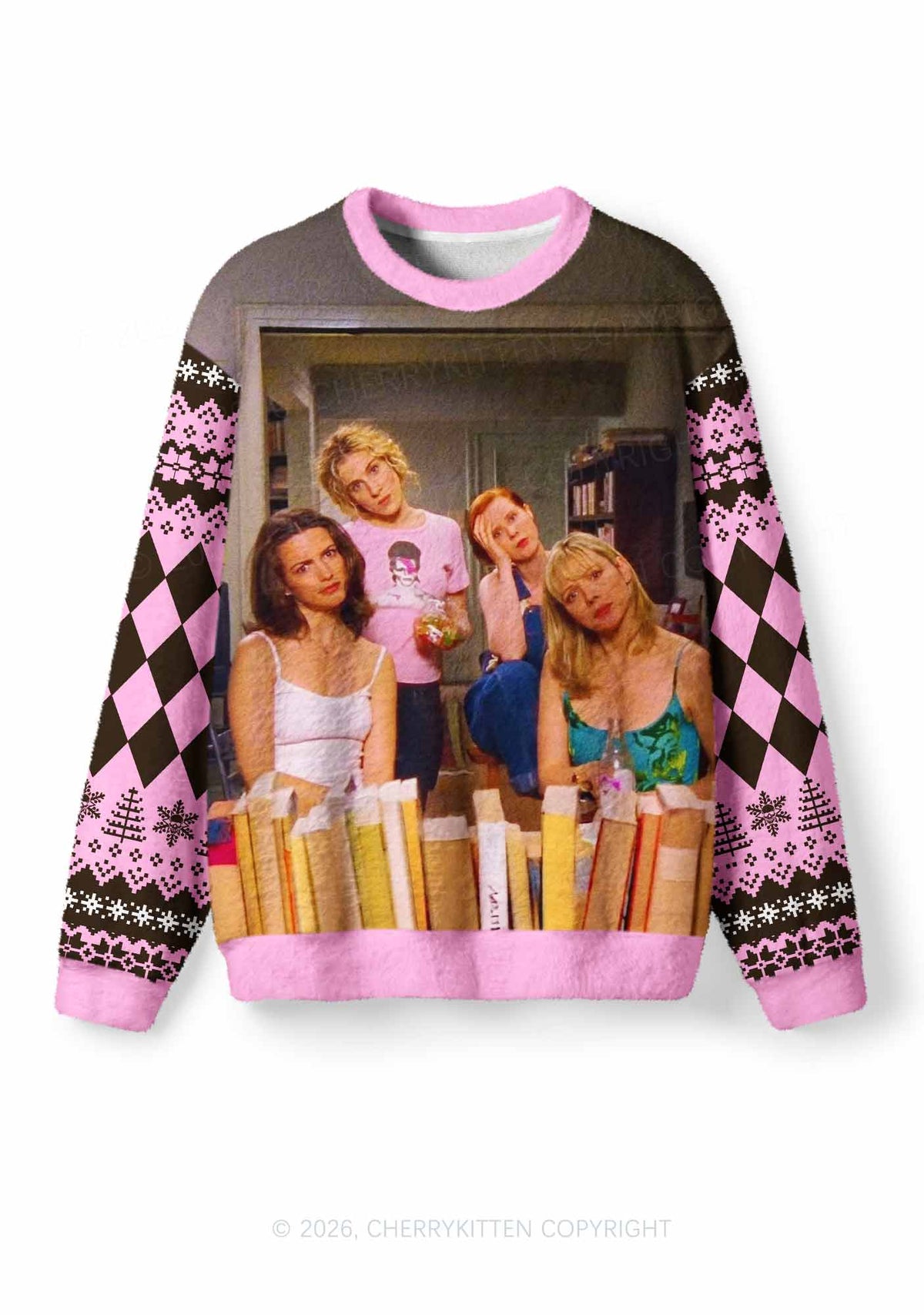 Girl Puzzled Y2K Knit Sweatshirt Cherrykitten