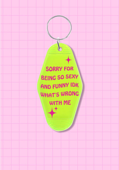 Sorry For Being So Funny 1Pc Y2K Hotel Keychain Cherrykitten