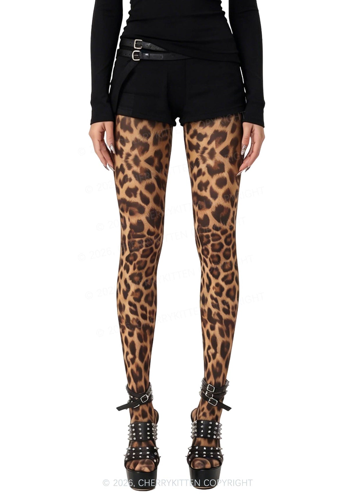 Leopard Thin Pantyhose Y2K Tights Cherrykitten