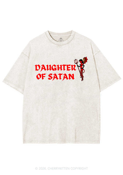 Halloween Daughter Of Satan Y2K Shirts Washed Tee Cherrykitten