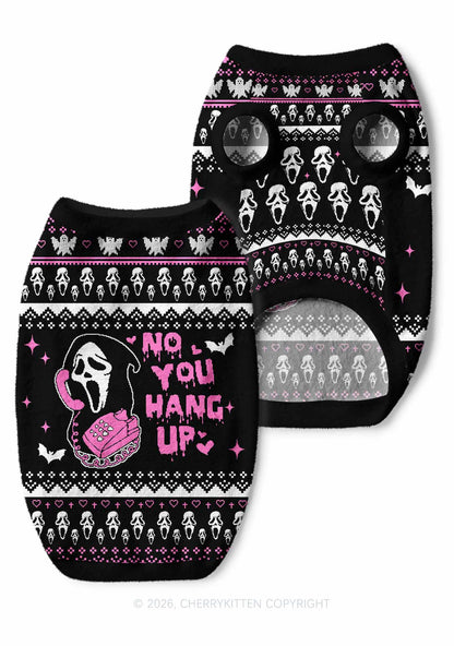 Halloween No You Hang Up Y2K Pet Knit Sweatshirt Cherrykitten