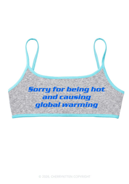 Sorry For Causing Global Warming Y2K Super Crop Cami Cherrykitten