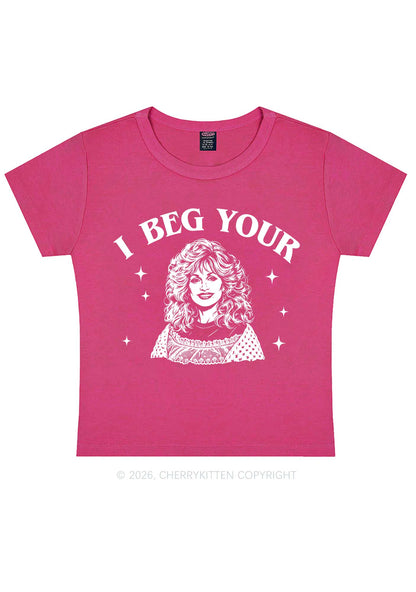 I Beg Your DP Y2K Baby Tee Cherrykitten