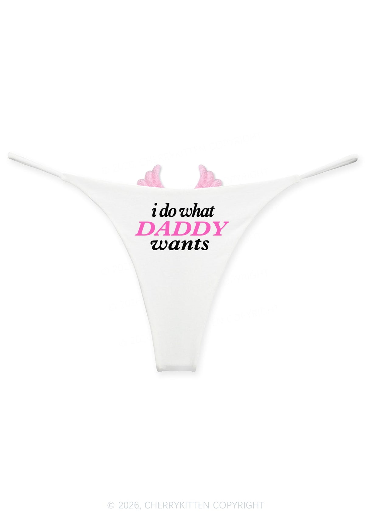 Do What Daddy Wants Y2K Goth Angel Wings Bikini String Thong Cherrykitten